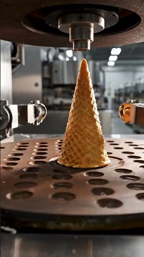 Most Satisfying Ice Cream Cone Making Machine 🍦💥 Extreme Perfect Cone Production! #manufacturing