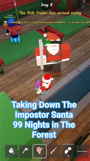 Taking Down The Impostor Santa | 99 Nights in The Forest | #roblox #99nightintheforest