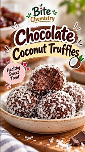 Healthy Chocolate Coconut Truffles 🍫🥥 | 3-Ingredient No-Bake Dessert
