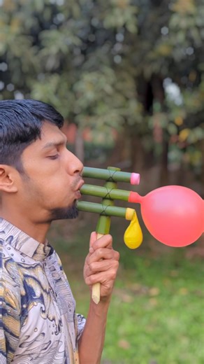 Coconut shells mix bamboo and three cute Coulor full Ballone pops #bamboo #diy #art #cute #new #edit