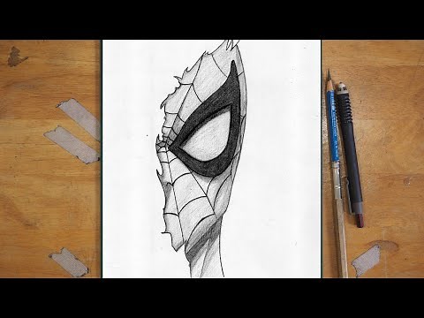 How to Draw Spider Man (Half Face) | Step-by-Step Tutorial