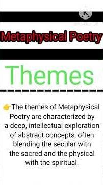what is Metaphysical poetry?