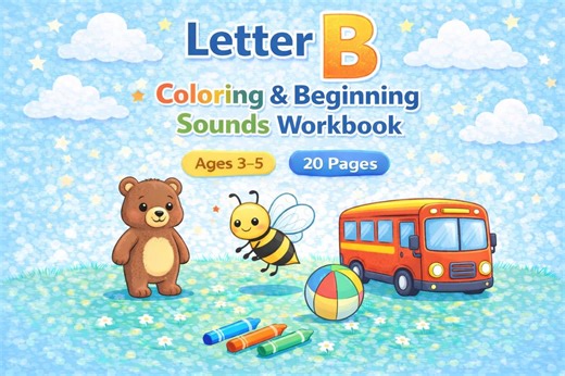 Letter B Worksheets for Preschool | Beginning Sounds & Letter Tracing Pack | Printable PDF | Ages 3–5 - Etsy