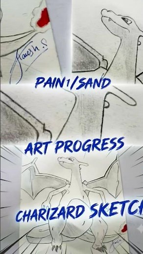 step by step drawing of charizard#pokemon #100millon #mostpopular #art #anime #ashcharizard #viral