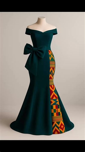 Velvet x Kente mermaid vibes 💛 Shared as BabyBambino fashion inspiration, celebrating creativity and African elegance. | BabyBambino