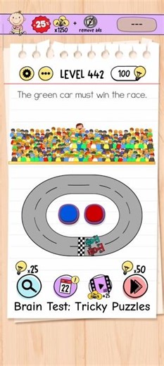 Brain Test Level 442 - The green car must win the race 🏎️ #Shorts