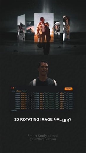 Create This AMAZING 3D Rotating Gallery (HTML & CSS) 🤯💻 #shorts #coding
