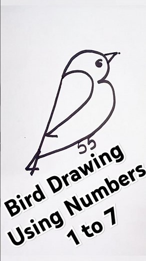 Bird Drawing Using Numbers 1 to 7 | Easy Drawing #shorts