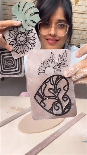 Simple handmade tiles for home 🏠 #pottery #ceramic #ceramictiles