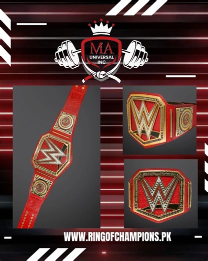 WWE Universal Championship Replica – Bring Home the Red Gold! Unleash your inner champion with the Red WWE Universal Championship Replica Belt — the iconic title known for its bold design and powerhouse presence. Featuring a striking red textured strap, premium gold plating, crystal stones, and the signature WWE logo, this belt looks and feels like true championship gold. Perfect for: 🏆 WWE Fans & Collectors 📸 Photoshoots & Displays 🎁 Gifts for Wrestling Lovers 💪 Inspiration for Your Collect