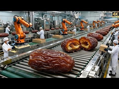 Inside the 250,000-LB Medjool Date Plant: Hypnotic Golden Fruit Processing
