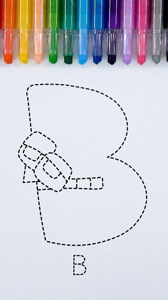 Alphabet Lore B🅱️ Character Dotted Line Drawing and Coloring | 알파벳로어 B 캐릭터 점선 그림 그리고 색칠하기 #draweasy