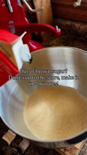 The Sprouting Homestead | Alberta Homesteader on Instagram: "Homemade brown sugar! The easiest thing to make, with ingredients you probably have already. For light brown sugar: Mix 1 cup white sugar + 1 tablespoon molasses. For dark brown sugar: Mix 1 cup white sugar + 2 tablespoons molasses. Stir with a fork or mixer until the molasses is fully incorporated and the sugar looks even and fluffy. . . #homemadebrownsugar #homemade #recipe #scratchmade #baking #pantryrestock #homesteading #homestead