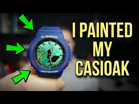 Painted Dial MOD for CASIOAK - CASIO G-Shock GA-2100 - 200M CASIOAK MOD - Hand Painted Watch
