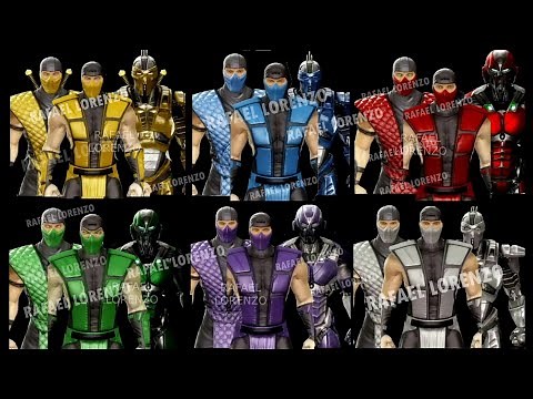 KLASSIC NINJA & CYBER Skin Costume Mortal Kombat SCORPION SUB-ZERO REPTILE ERMAC SMOKE TREMOR MK Mod