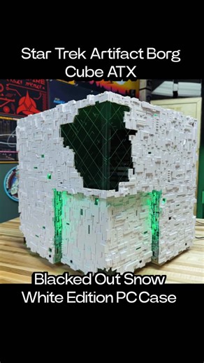 CherryTree Inc. on Instagram: "This is a one-off Star Trek Artifact Borg Cube ATX - Blacked Out Snow White Edition PC Case. Yes, there’s only ONE. Yes, it’s available NOW. #cherrytreecomputers #startrek #pccase #oneoff #atx"