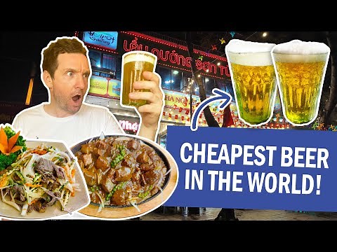 THE CHEAPEST BEER ON EARTH! Eat and drink like a LOCAL at Bia Hoi Hanoi VIETNAM
