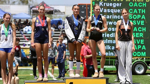 AB Hernandez defeats Reese Hogan, named co-champion in girls’ high jump event at California meet