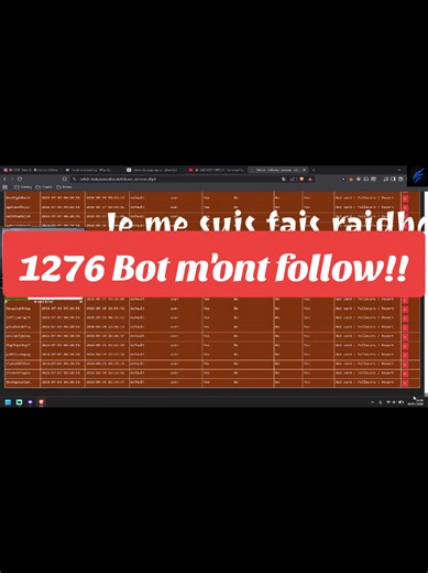 🚨 Petit rappel : je me suis fait **raidbot** un soir avec **1 276 faux follows en 90 secondes** sur Twitch. C'est une pratique malveillante qui peut parfois entraîner le **bannissement immédiat** d'une chaîne. J'ai bien évidemment fait le nécessaire pour supprimer tous les bots et sécuriser ma chaîne. ❌ Pas de faux follows chez moi. Merci à toutes les personnes qui me soutiennent avec de vrais follows et une vraie présence. ❤️ #Twitch #RaidBot #Streaming #Streamer #Gaming