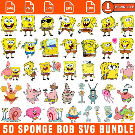 Sponge Bob Svg Png Bundle, Sponge Bob Svg, Patrick Svg, Sponge Bob Clipart, Sponge Bob Square Pants, Sponge Bob Cricut, Instant Download - Etsy