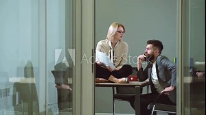 Young boss seduces female employee. Abuse of work status. Women empowerment, feminism concept. secretary and boss. Work romance.