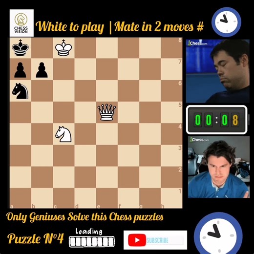 🔴Puzzle N°4: white to play💡|Checkmate mate in 2 moves🔥.