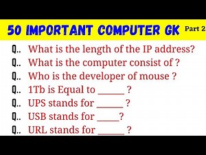 50 Computer GK Questions and Answers | Computer Important Questions | Computer Gk in hindi | Part-2