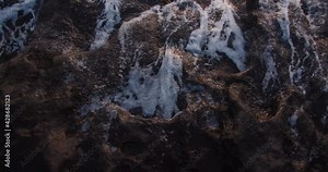 Rocky Pacific Northwest Coastline along puget sound near Seattle Washington with views of San Juan Islands