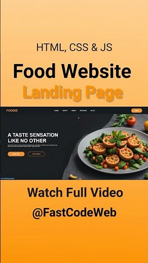 Food Ordering Website Using HTML & CSS | Step by Step Tutorial | Fast Code