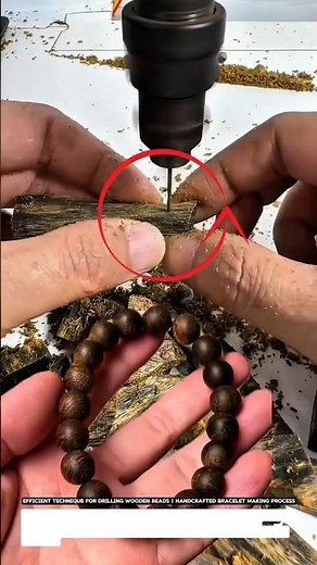 Efficient Technique for Drilling Wooden Beads | Handcrafted Bracelet Making Process.