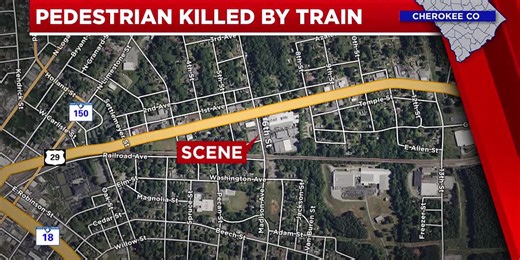 Coroner: Pedestrian lying on tracks killed by freight train in Gaffney
