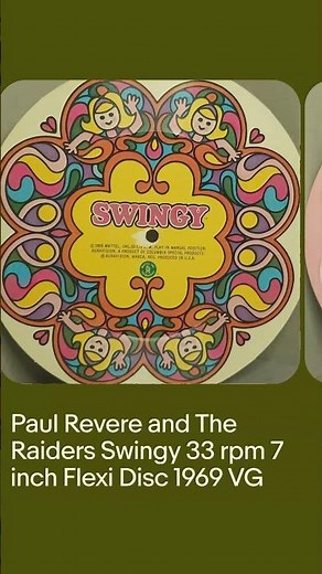 Paul Revere and The Raiders Swingy 33 rpm 7 inch Flexi Disc 1969 VG
