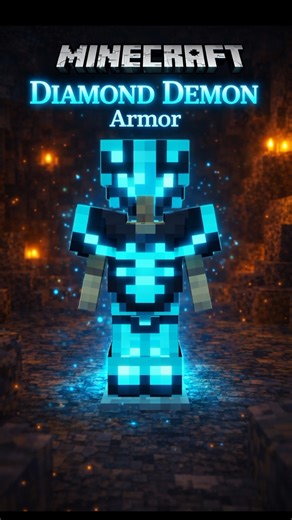 "DIAMOND DEMON" Armor Trim in Minecraft! (OP Blue Glow Combo) 👹 #shorts #minecraftshorts
