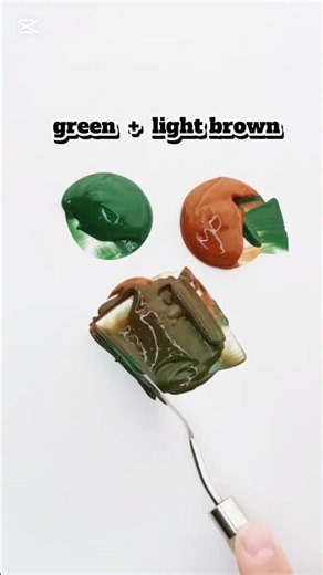 ASMR Green + Light Brown Mixing 🌿🤎 Satisfying Color Blend #shorts #satisfying #relaxing #relax