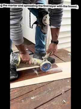 Replaced This Old Laminate With STUNNING Wood-Look Tile! 🔨✨ #tiles #remodelingexperts