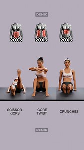 6.9M views · 26K reactions | 3 Exercises To Burn Belly Fat  | DEMIC | Facebook