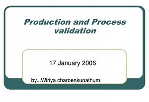 Production and Process validation - SlideServe