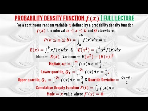FULL LECTURE | PROBABILITY DENSITY FUNCTION