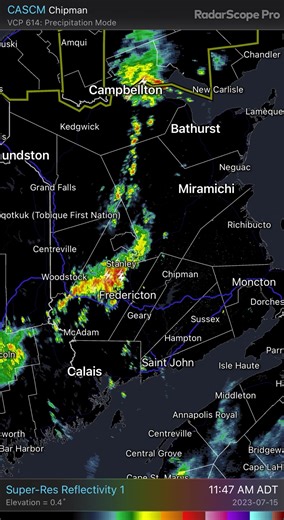 Here is a look at the current radar. (Stephan) | New Brunswick Weather Infocentre Météo | Facebook