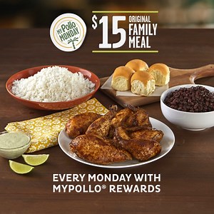 6.7K views · 26 reactions | Mondays 欄 Pollo Tropical. Get an Original Family Meal for only $15 every Monday using our rewards program! #MyPolloMonday Valid for loyalty members at select locations for a limited time only* | Pollo Tropical | Facebook