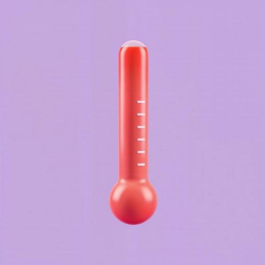 3D Cartoon Red Thermometer on Purple Background | Free Stock Video Footage