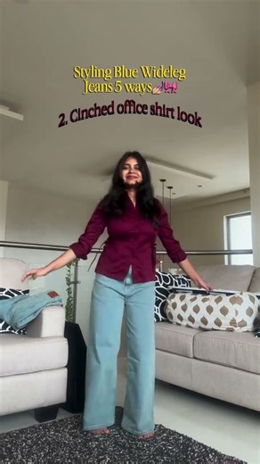 How to style your Blue Wide leg jeans, Petite Edition. #petite #jeansfashion #styleinspiration