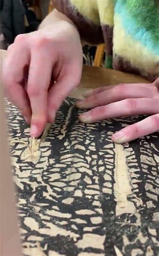 Woodcut carving process