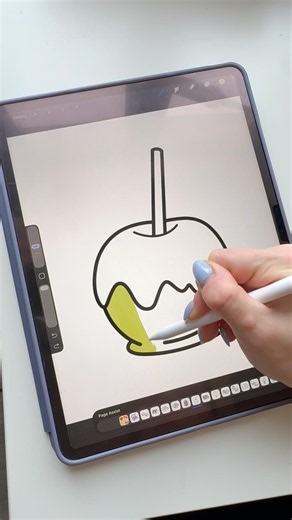 🍎 Candy Apple Procreate Coloring | Alcohol Marker Brushes #procreate #digitalcoloring #coloringbook