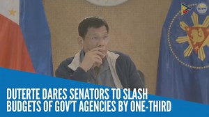 5K views · 147 reactions | President Rodrigo Duterte early Wednesday dared senators to slash the budget of government agencies by one-third after Cabinet officials did not attend the Senate hearings. Read more: https://newsinfo.inquirer.net/1504137/duterte-dares-senators-to-slash-budgets-of-govt-agencies-by-one-third | INQUIRER.net | Facebook