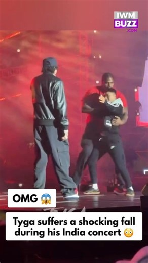American rapper Tyga suffers a shocking fall during his India concert after a fan breached the stage at Shillong’s Cherry Blossom Festival #hollywood #Tyga #music #concert #viralvideo #Shillong #cherryblossomfestival #trendingnow | IWMBuzz