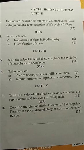 Bsc.3rd semester of botany (Major:1)