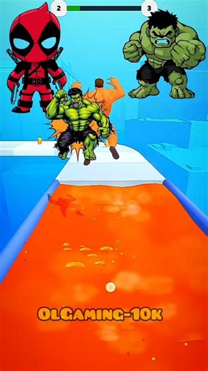 DEADPOOL VS HULK RUN RACE 😂 #games #gaming #shorts