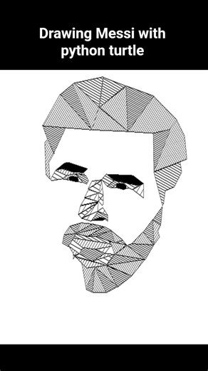 Drawing Messi with python turtle #programming #art #messi #shorts