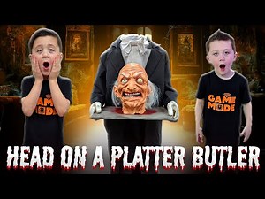 Head on a Platter Butler | Unbox Setup Halloween Animatronic | Creepy Headless Butler